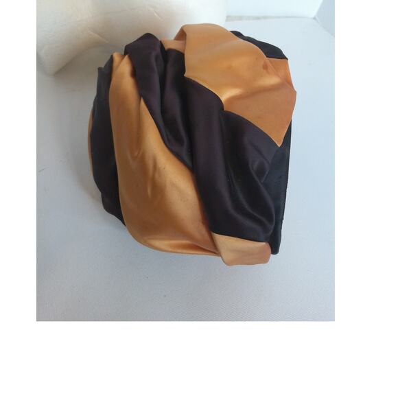 Vintage Satin Swirl Mod Turban Style Hat Cap Rhinestone Detail - Picture 10 of 15
